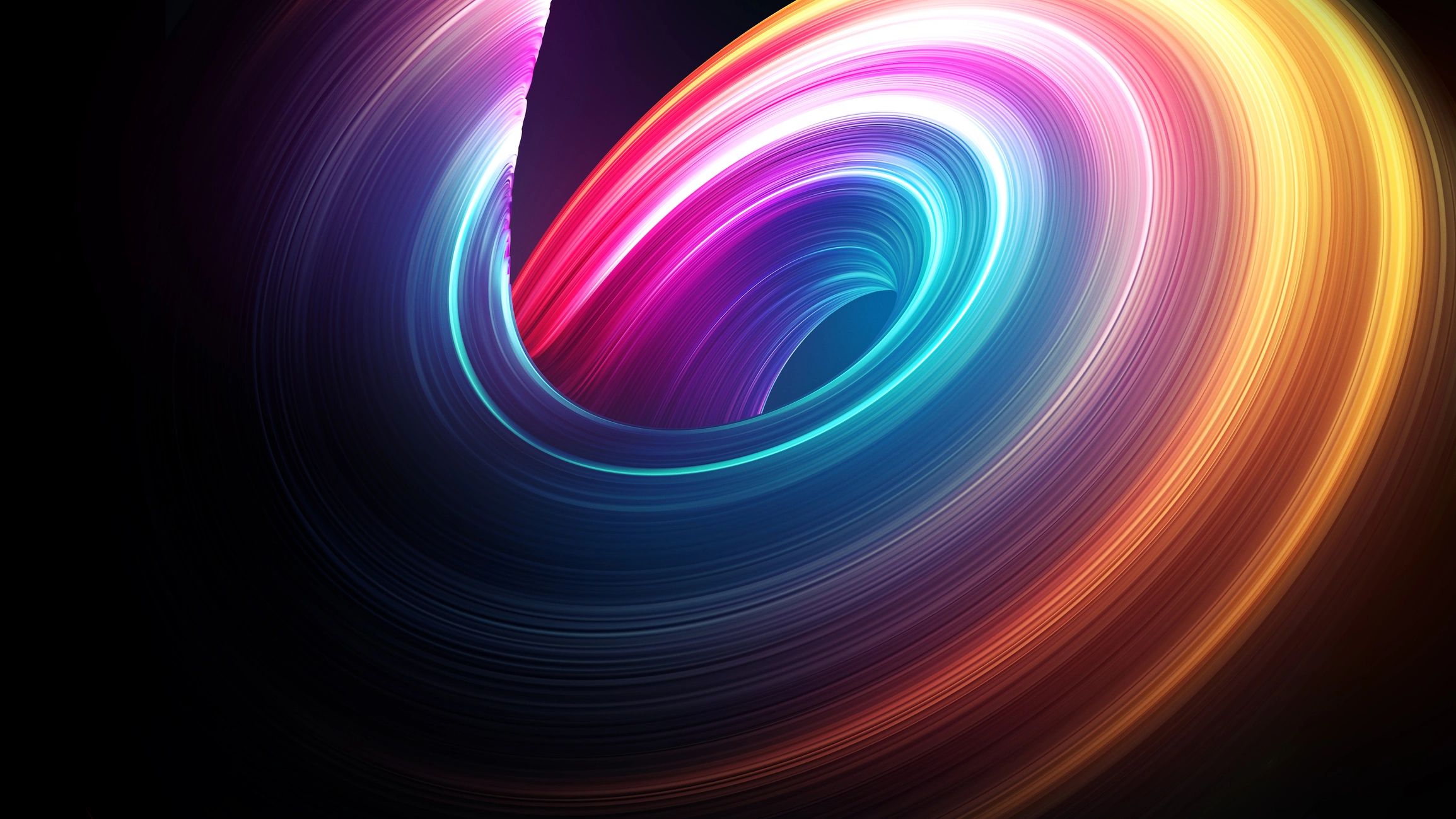 Abstract light trail on black background