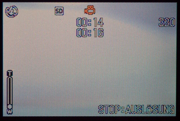 Old camera screen with flickering playback signal
